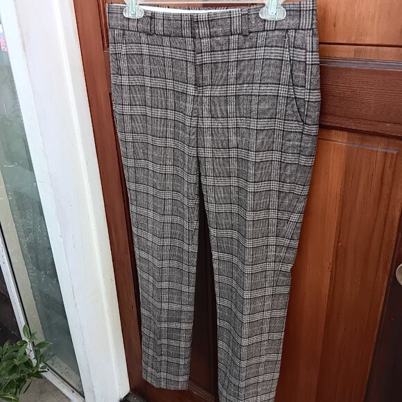 BANANA REPUBLIC "Ryan" Wool Plaid Mid-Rise Trousers OP - Picture 11 of 13